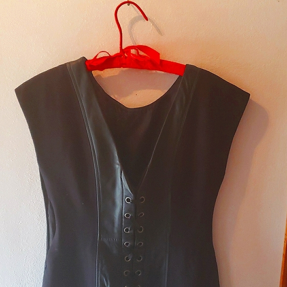 Boston Proper Dresses & Skirts - Black knit and genuine leather dress